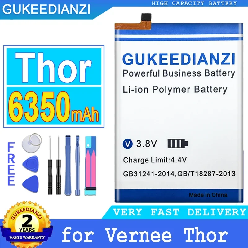 

6350mAh Replacement High Capacity Mobile Phone Battery For Vernee Thor Smartphon Batteries