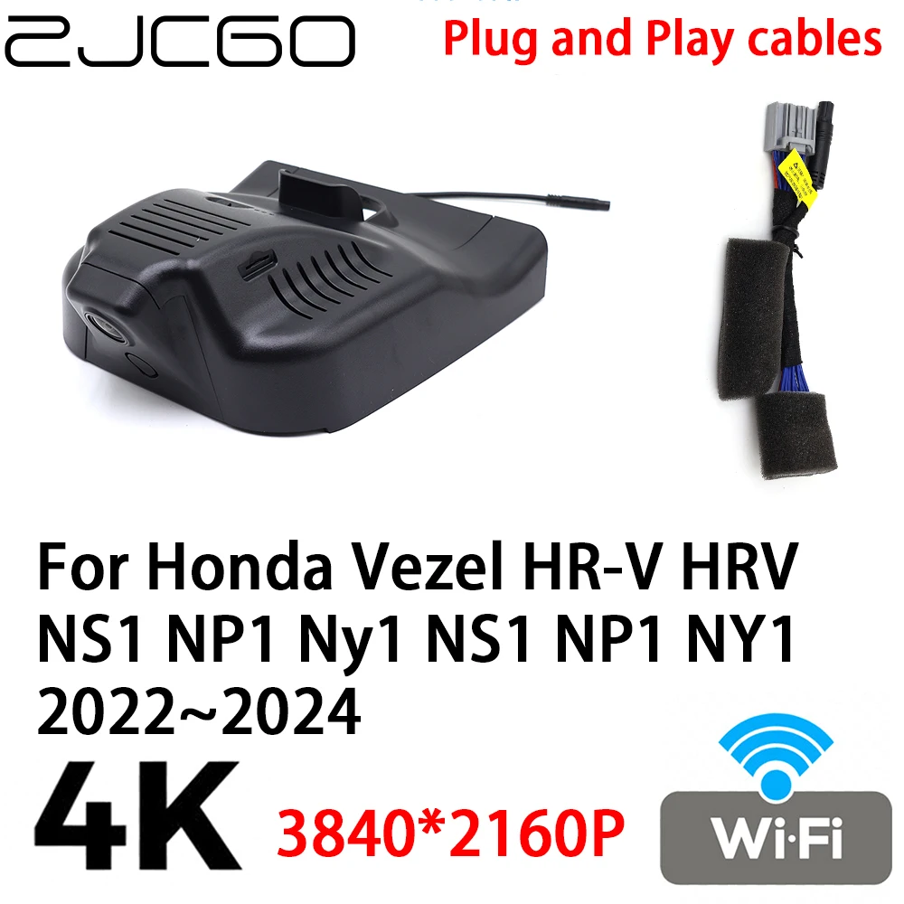 

ZJCGO 4K 2160P Car DVR Dash Cam Camera Video Recorder Plug and Play for Honda Vezel HR-V HRV NS1 NP1 Ny1 NS1 NP1 NY1 2022~2024