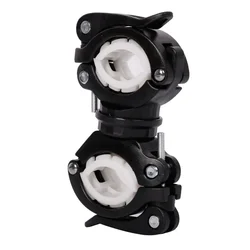 Multifunctional Rotatable Bike Light Holder with LED Flashlight Stand (Black White)