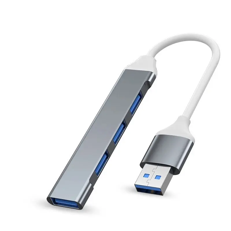 Adattatore hub Mini USB tipo C a 4 porte USB 3.0 Multi Splitter Docking station 4 in 1 Ultra sottile in alluminio super veloce per PC portatili - immagine 2