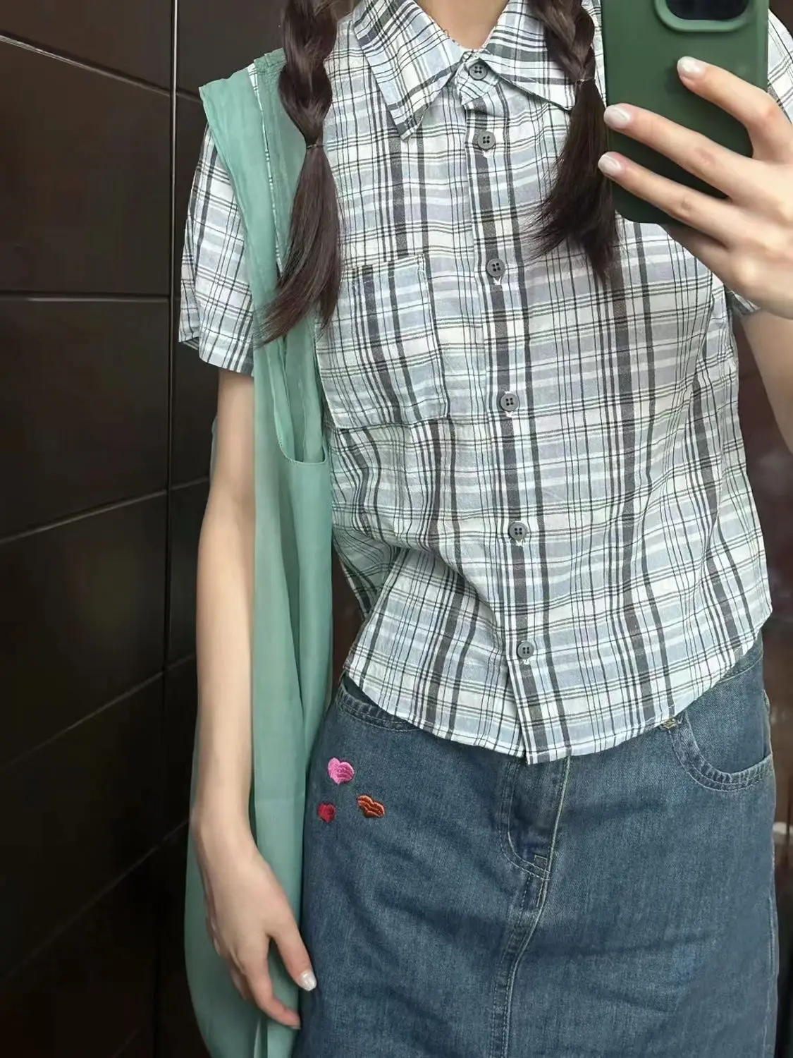 Camisa Mujer Manga Corta GeGekoko Blusa A Cuadros Para Mujer, Manga Corta,  Informal Blusa Verano Mujer Camisa Cuadros Mujer, image size:1125x1500