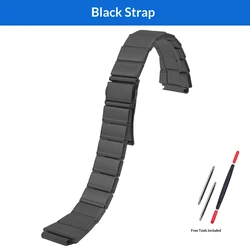 Premium Stainless Steel Modified Watch Strap, 18mm - Elegant Metal Bracelet Design - 18mm (Black Strap)