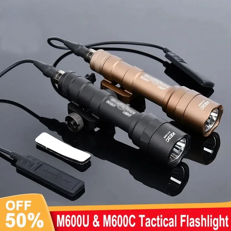 

M600 M600C M600U Airsoft Powerful Flashlight Tactical Torch Scout Rifle Gun Weapon LED Light Fit 20mm Rail Hunting
