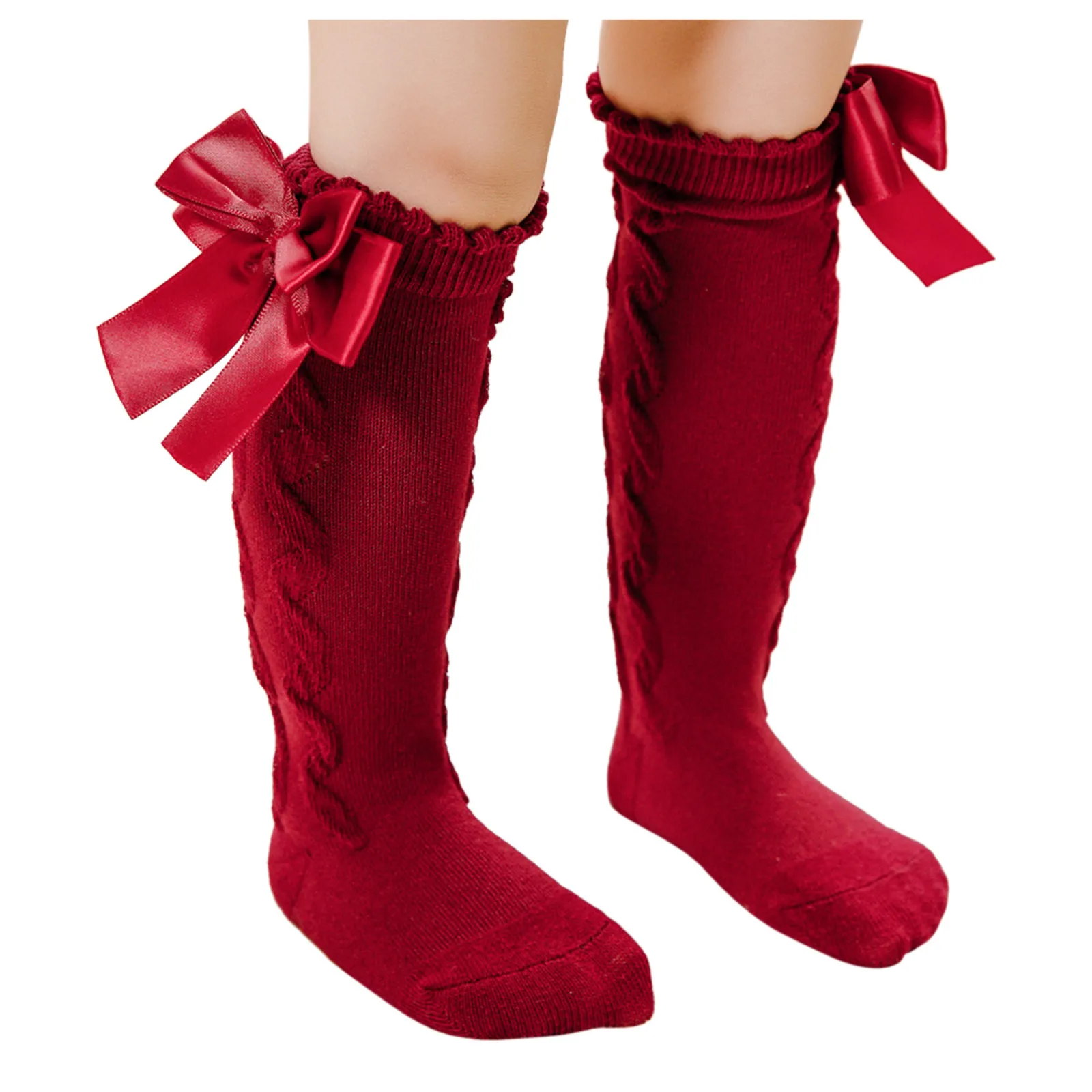 Baby Needs for Girl Mid-Calf Sock Toddler Princess Kids Solid Girls Knee-High Length Socks Stockings Baby Care Needs