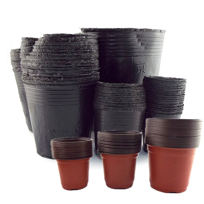 

50pcs 6/8/12cm plant grow pot gardening Nursery Cups planter Starters garden flower planter plastic pots Herb vegs Home tools D4