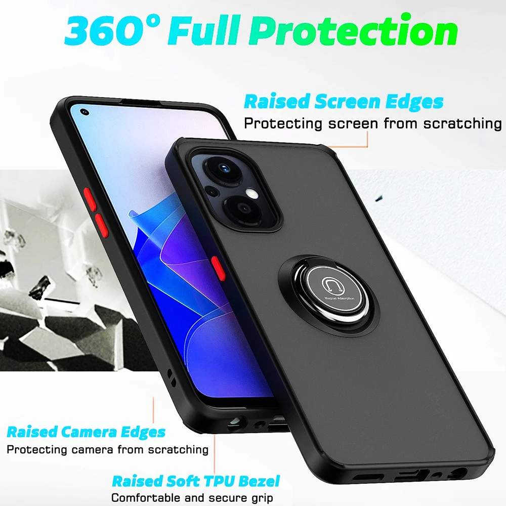 Shockproof Phone Case With Ring Stand For Oppo Reno7 Pro And A_voghion.com