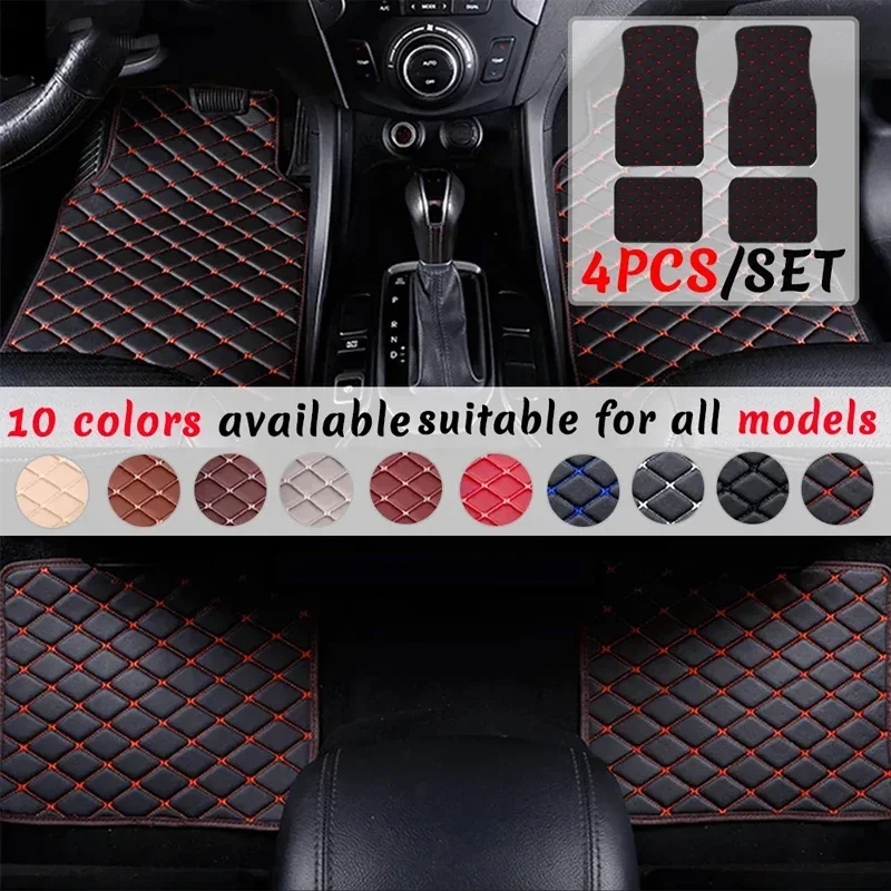 

Car Floor Mats Universal Waterproof Front Rear Full Set Auto Rugs Leather Car Carpet Accessories Interior