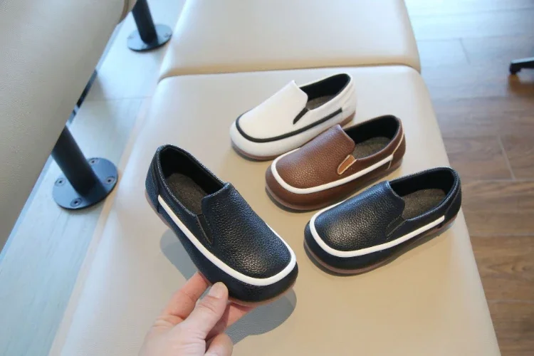 Description Picture 3 of itemBoys Casual Shoes for Toddlers Children Fashion Classic PU Leather Slip-on Kids Flats All-match Loafers British Style Soft Shoes