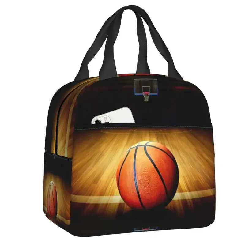 

Basketball Insulated Lunch Bag for School Office Waterproof Thermal Cooler Bento Box Women Children Food Container Tote Bags