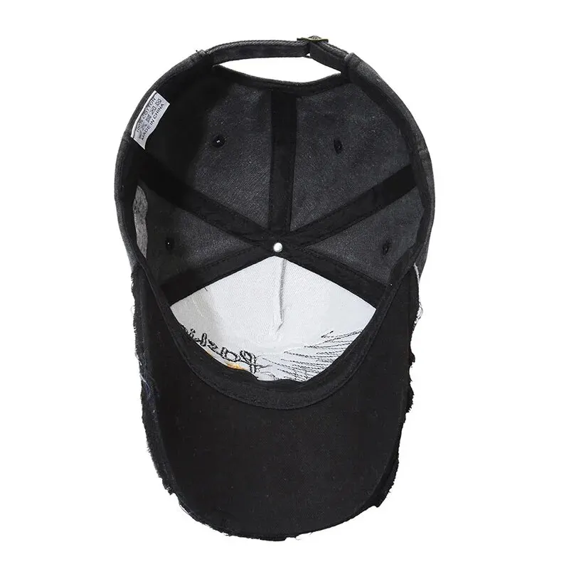 Baseball Cap Retro Distressed Outdoor Sports Hat Spring Autumn Sunhat Letter Embroidery Men