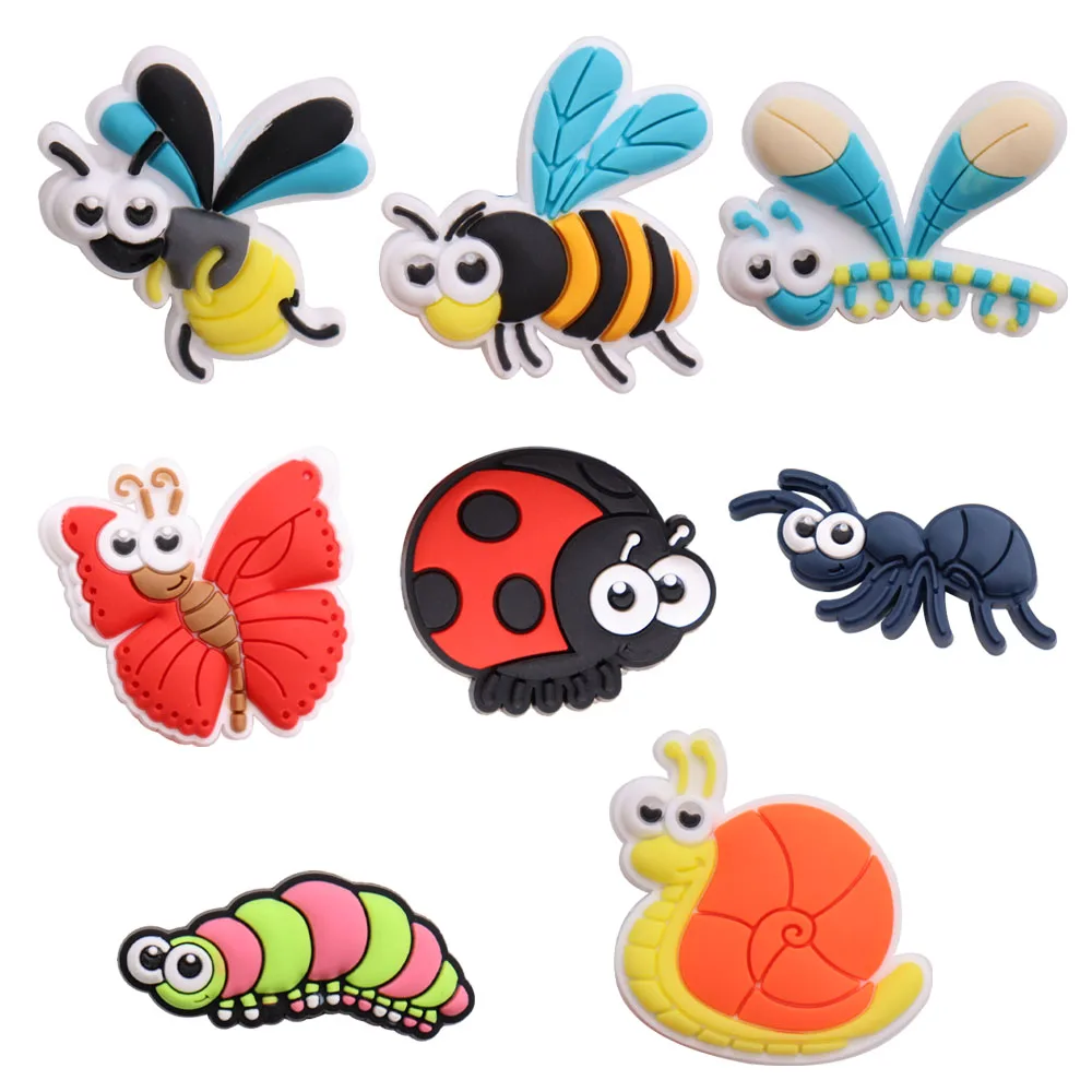 

High Quality 1pcs Insert Bee Shoes Accessories Garden Shoe Buckle Decorations Fit Croc Jibz Charm Birthday Gifts