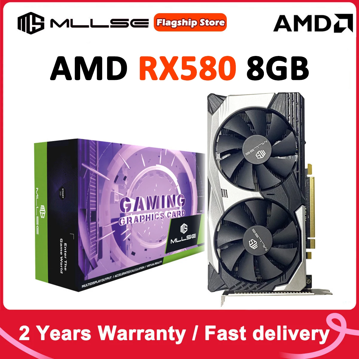 MLLSE AMD RX 580 Placa gráfica Gaming, 8GB, 2048SP, GDDR5, 256Bit, PCI ...