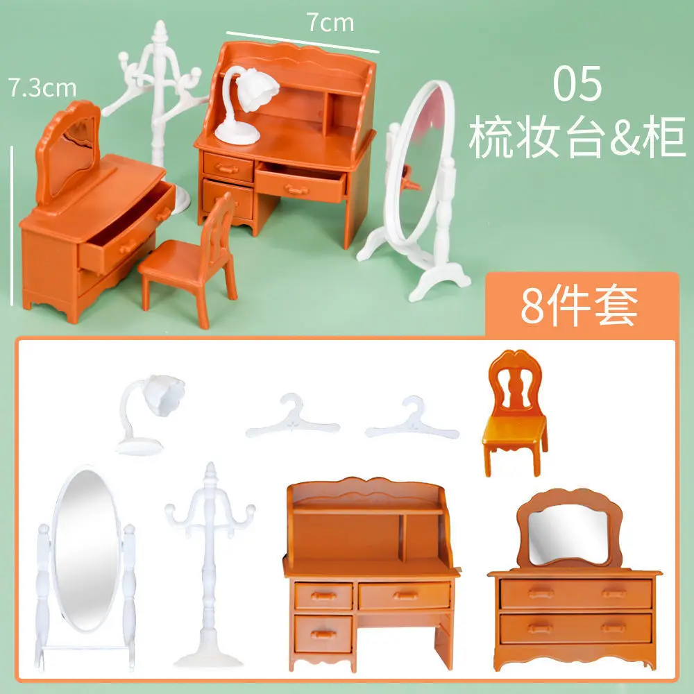 Forest Family Miniature Dollhouse Furniture Set - Creative Pretend Play Toys for Girls