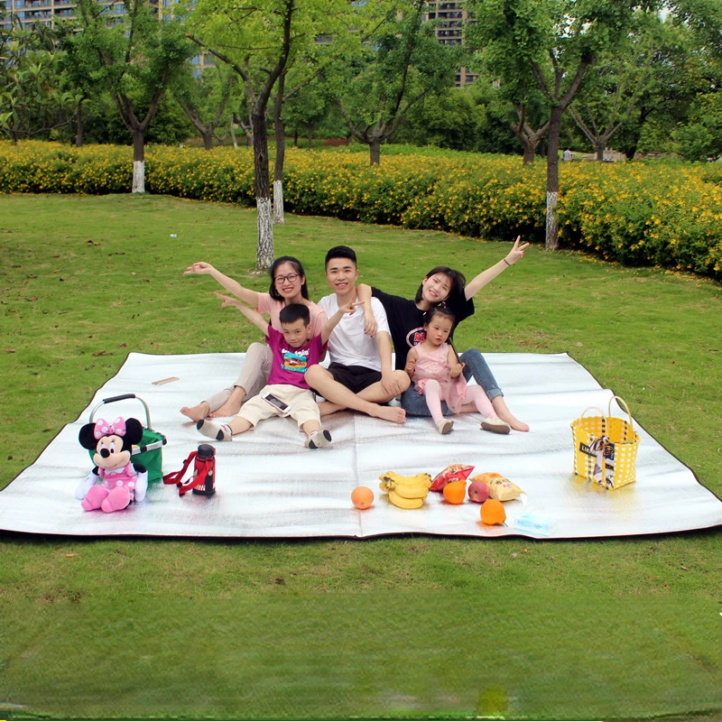 300*300cm Single & Double Sided Aluminum Film Dampproof Pad Anti-moisture Outdoor Camping Picnic Mat Tourist Family BBQ Travel 3