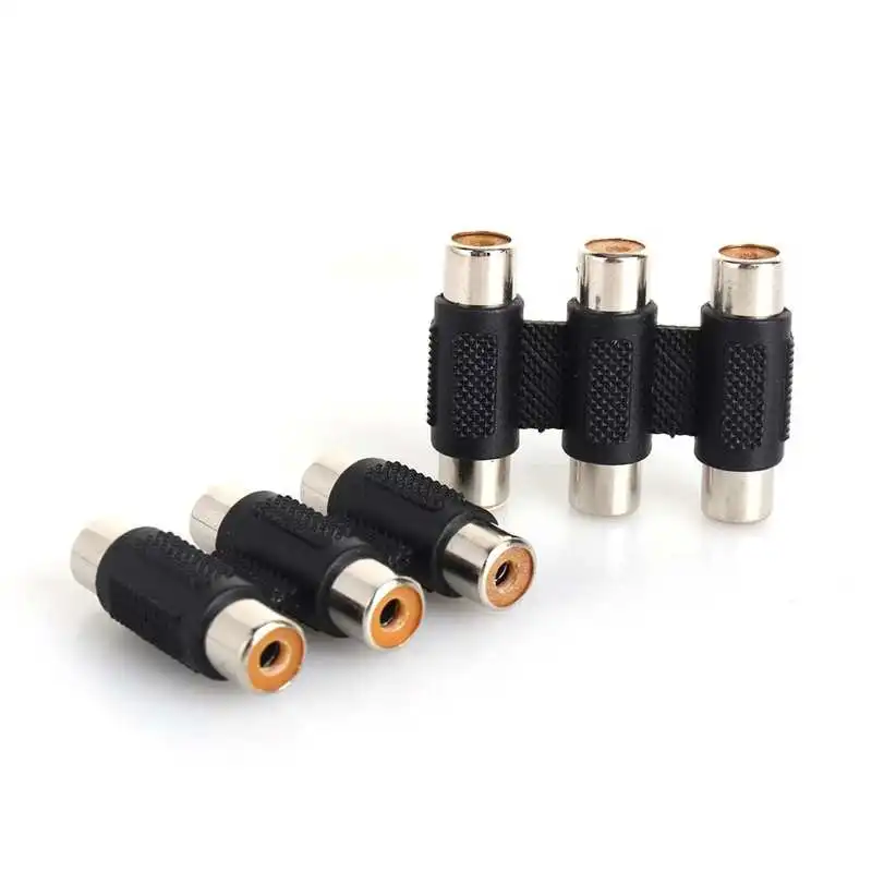 

1Pcs/Set Triple 3 AV Video Female To Female F/F Jack Connector Coupler Adapter