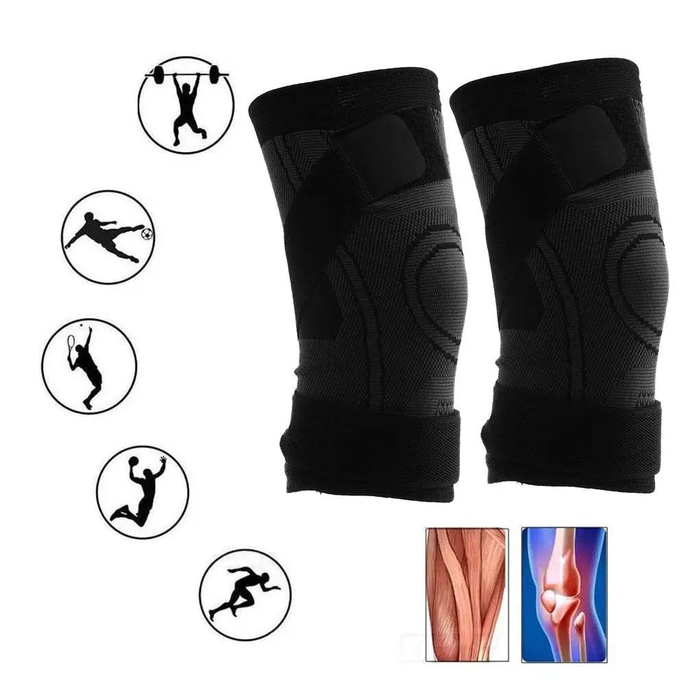 Sports Kneepad 1pc Men Pressurized Elastic Knee Pads Gear Fitness Volleyball Basketball Support Brace Protector M5d5