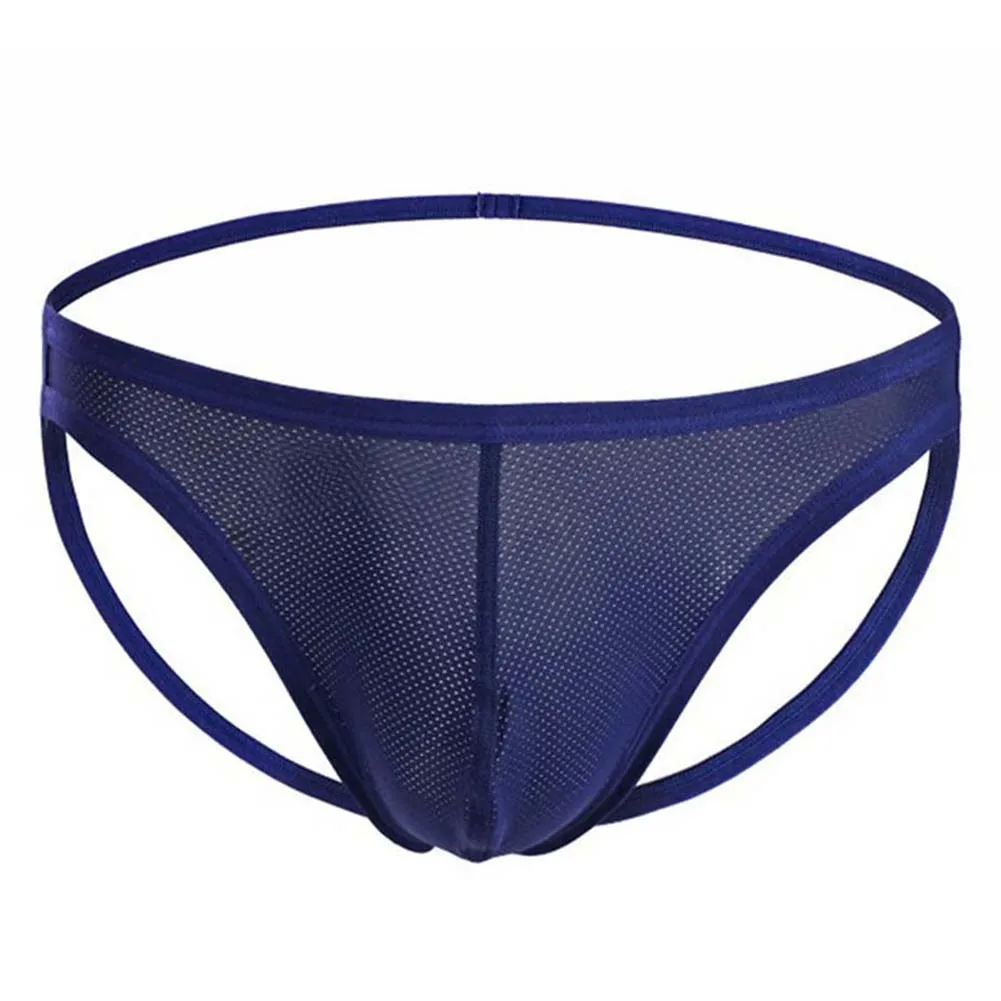 

Men Jock Strap Mesh G-String Thong Briefs Open Butt Thong Lingerie U Convex Pouch Panties Transparent Underwear Underpants