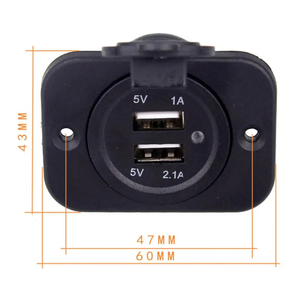 

Plug Play with Indicator Light 5V 3.1A Dual USB Ports Car Phone Charger Socket for Motorcycle