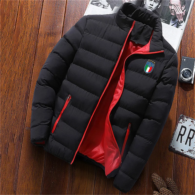 Winter coat men's fashion stand collar men's coat outdoor camping men's solid thickened jacket coat men's Parka parka de camping en plein air épaissie pour hommes manteau de mode pour hommes veste monochrome stand ur hiver