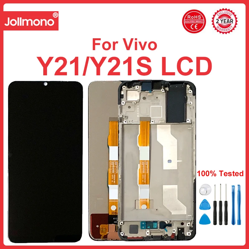 

6.51"10-Point For VIVO Y21S V2110 LCD Display Screen+Touch Panel Digitizer For VIVO Y21 V2111 LCD With Frame Assembly