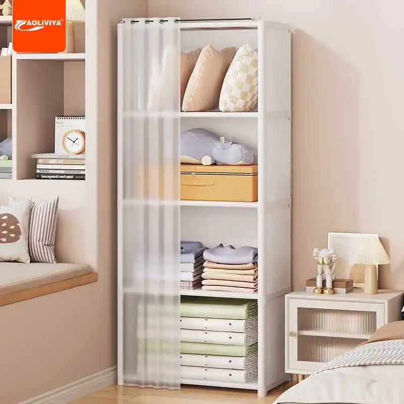 

Aoliviya Simple Economical Small Household Storage Rack Wardrobe Rental Room Clothes Dust Cloth Assembly Wardrobe Bedroom Dorm