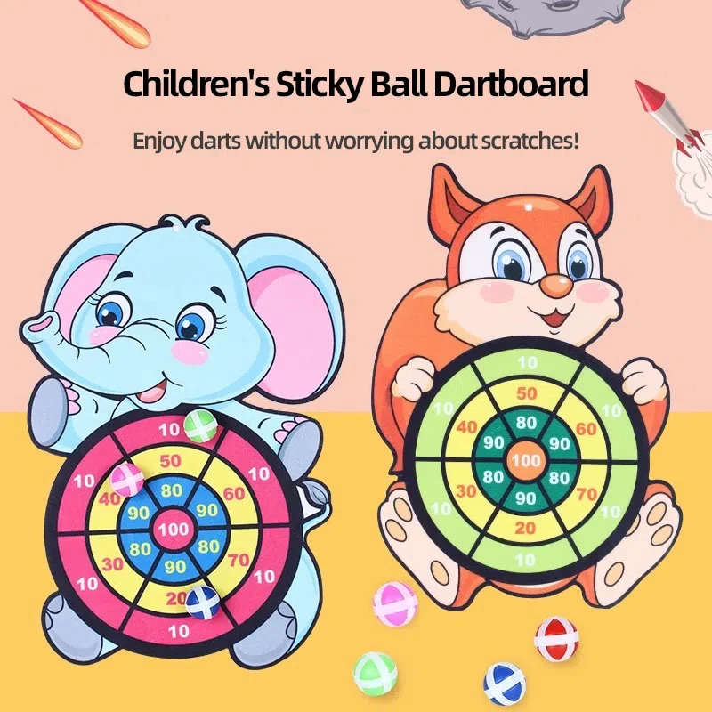 Children's Sticky Ball Animal Dartboard Indoor and Outdoor Sports Multiplayer Party Game Toy