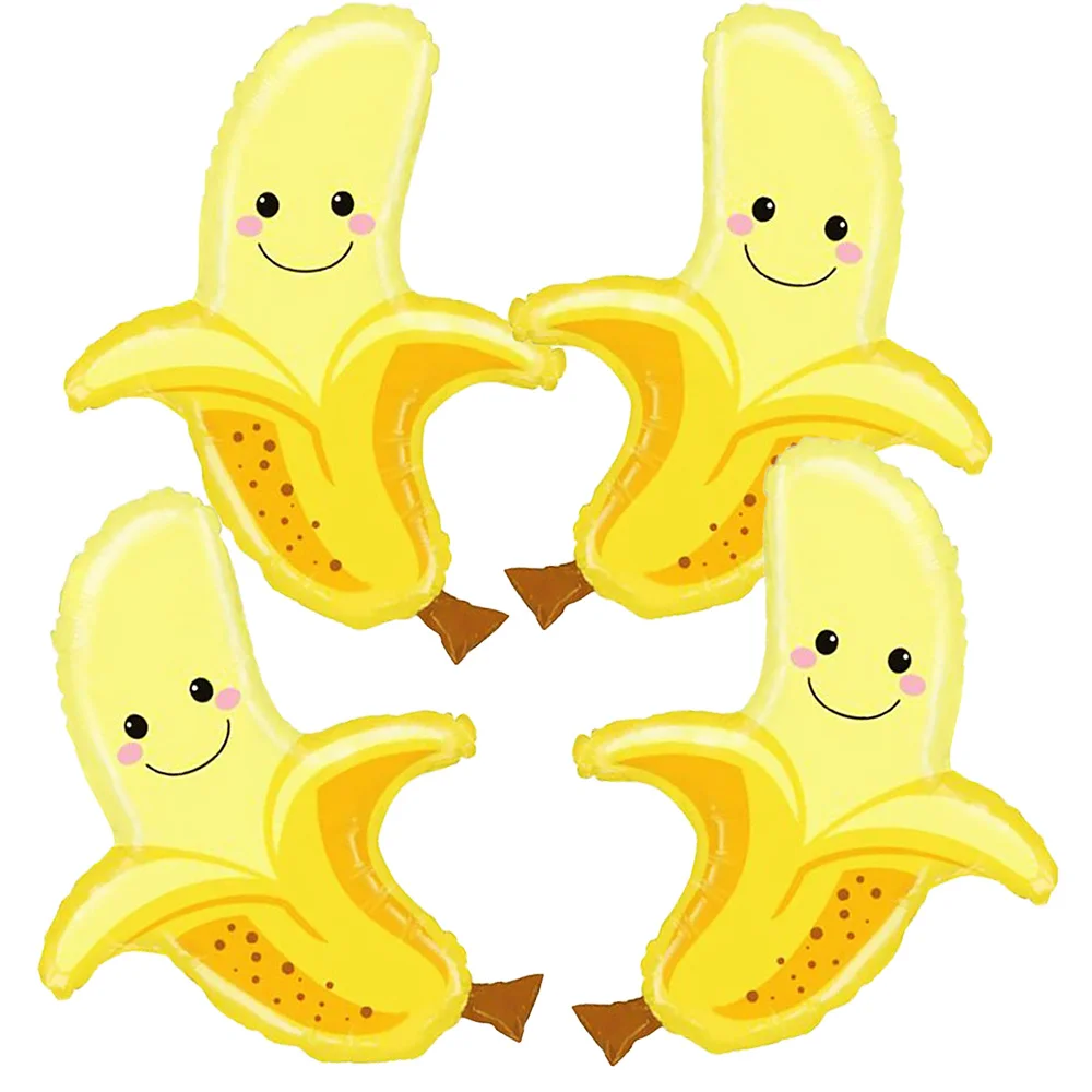 

4 pcs Banana Balloons 72x49cm Jumbo Fruit Banana Foil Balloons Fruit Themed Birthday Party Decorations