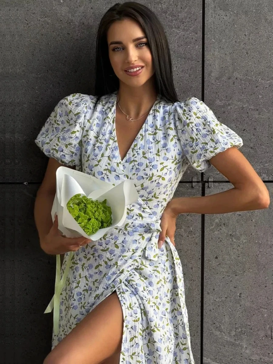 Bornladies 2025 Summer New Women's 100% Cotton A-line Midi Dress Floral Jacquard Elegant Beige Flowy Long Dress For Women