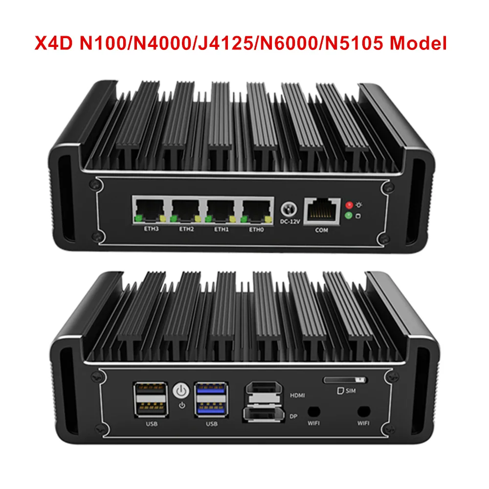 Topton 4x2.5G Fanless Mini PC Intel N150 N100 N4000 Top Version i226-V Firewall Router PC Proxmox VPN Server pfSense OPNsense 4