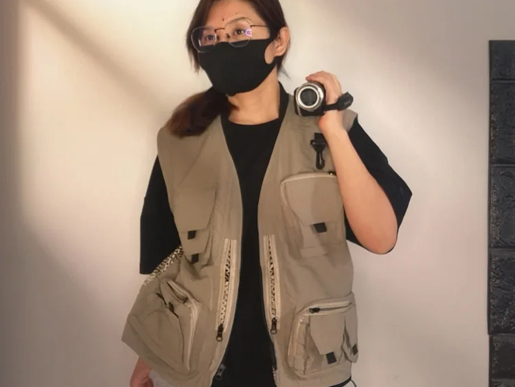 야외 낚시 조끼 다용도 트렌디 조끼 남성용 지퍼 멀티 포켓 메쉬 조끼 여름 작업 조끼 활동용