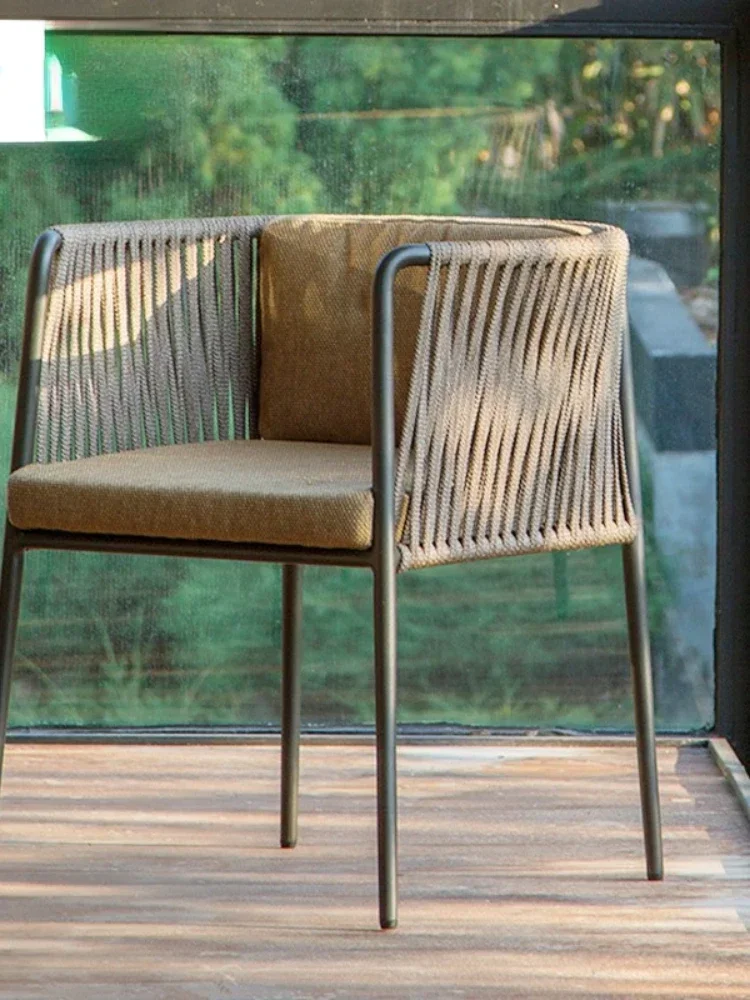 

Outdoor Balcony Occasional Table and Chair Tea Table Three-Piece Set Open Sky Rattan Chair Combination