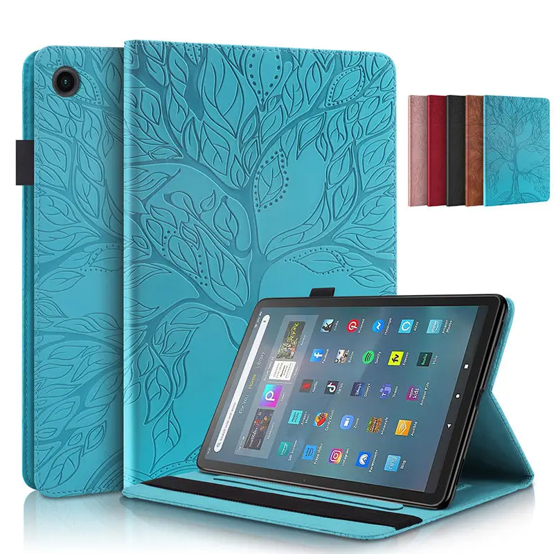Per Amazon Fire Max 11 Custodia Per Tablet Funda Pu Leather Soft Tpu Goffrato Tree Wallet Cover Per Fire Max 11 2023 13Th Gen Case Coque