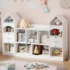 Castle Shape Children's Bookshelf, Kids Bookcase Display Case Kids Toy Storage Organizer Multifunctional Storage Cabinet 3