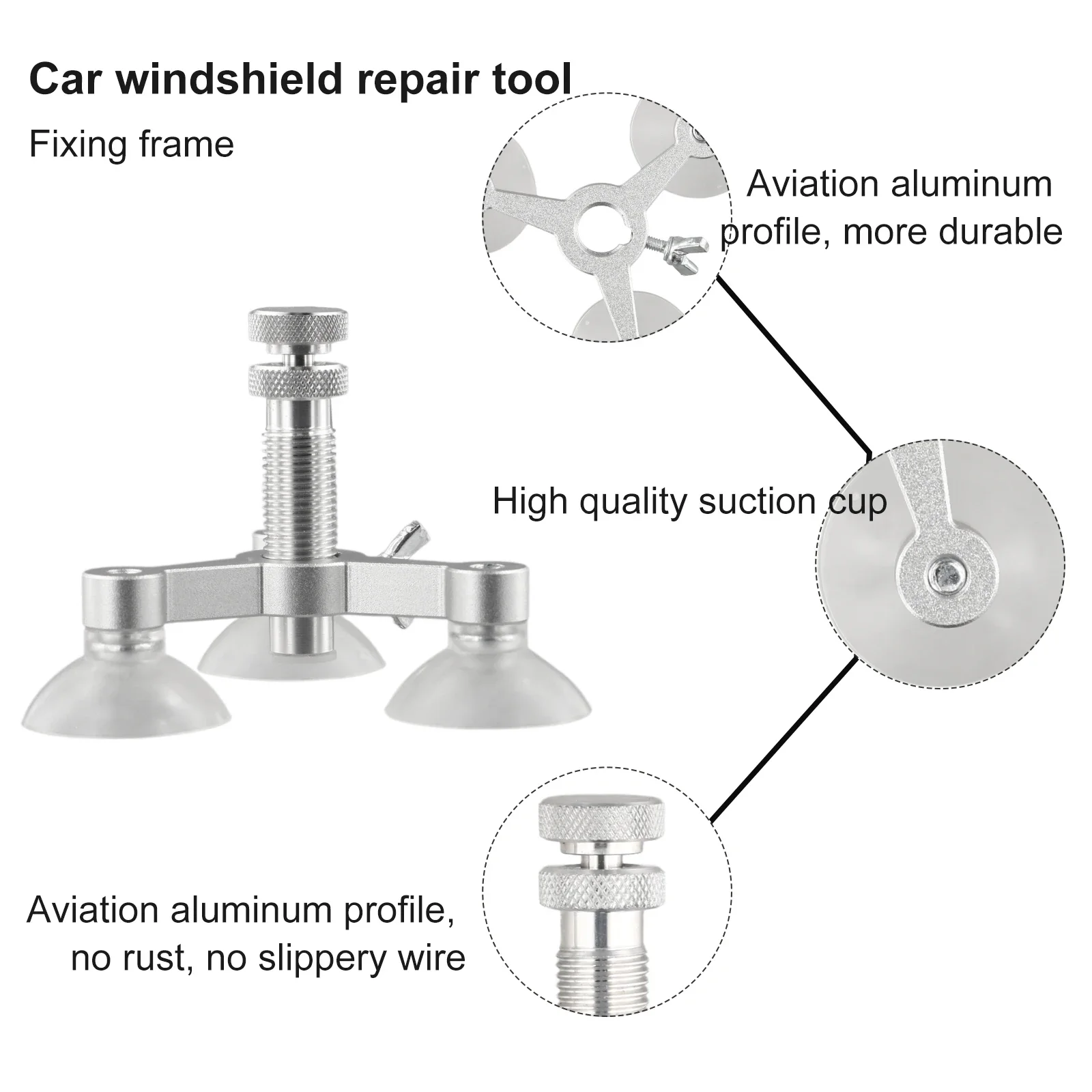 Windscreen Windshield Repair Tool Aluminum Alloy Set DIY Car Kit Glass Crack Automotive Glass Repair Tools Scratch repair tool 4