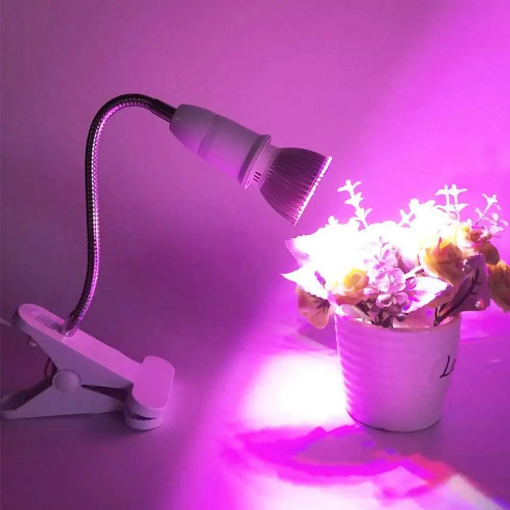 Durable EU Plug E27 Lamp Holder with Adjustable Gooseneck Desktop Clip on Type E27 Reading Lamp Holder Illumination