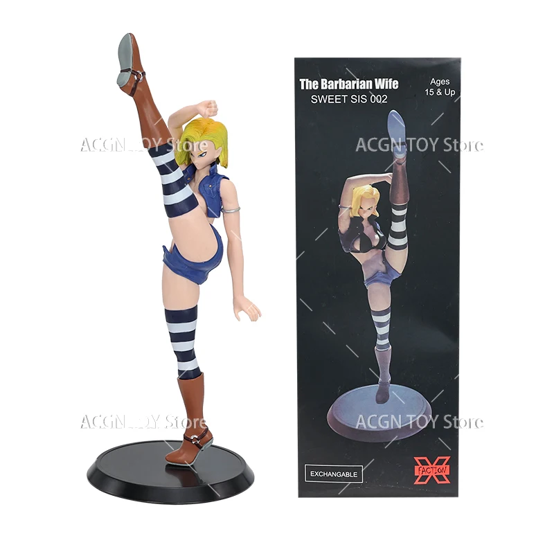 

Anime Dragon Ball Z Figure Android 18 Lazuli Sexy Girl Change Head Figure Action Model PVC Collection Toys Girl's Birthday