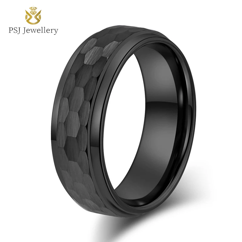 

Модные минималистичные ювелирные изделия PSJ, 8 мм, серебристые/золотистые/черные обручальные кольца из карбида вольфрама для мужчин