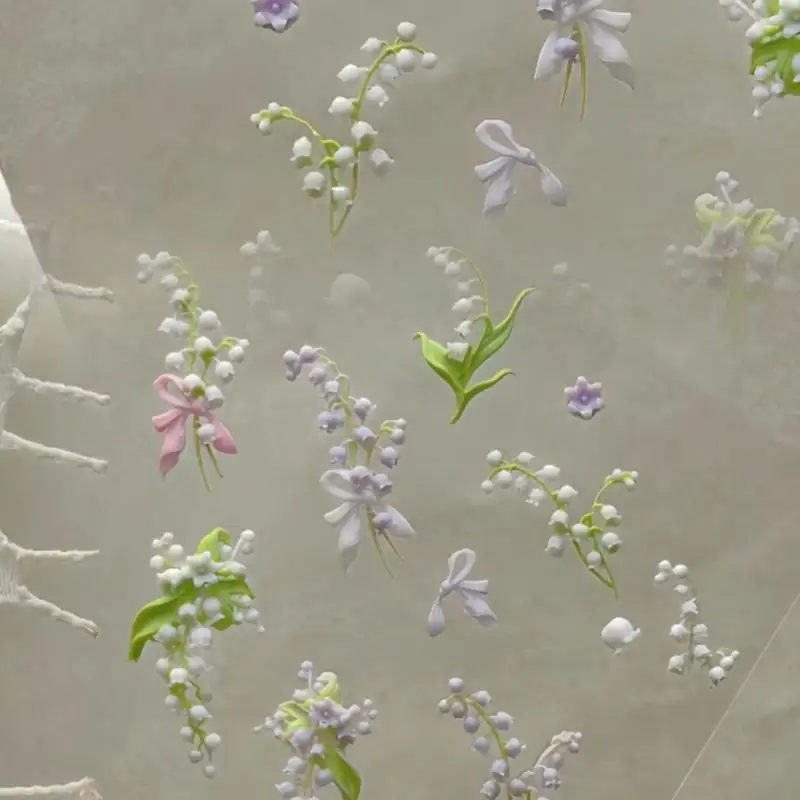 새로운 꽃 시리즈 3D 곡선 네일 몰드 은방울꽃 연꽃 DIY 고투명 네일 템플릿 네일 몰드 아트 데코