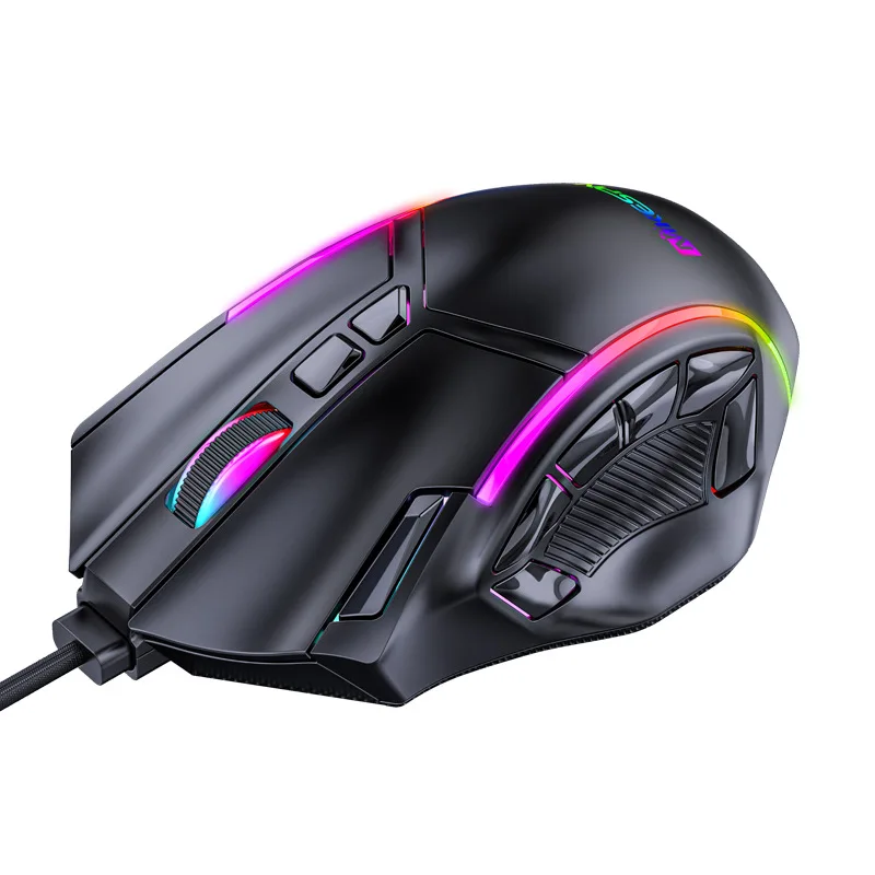 livre peso macro jogo mouse teclas programáveis jogo rato rgb luz max níveis para pc mac gun pubg portátil