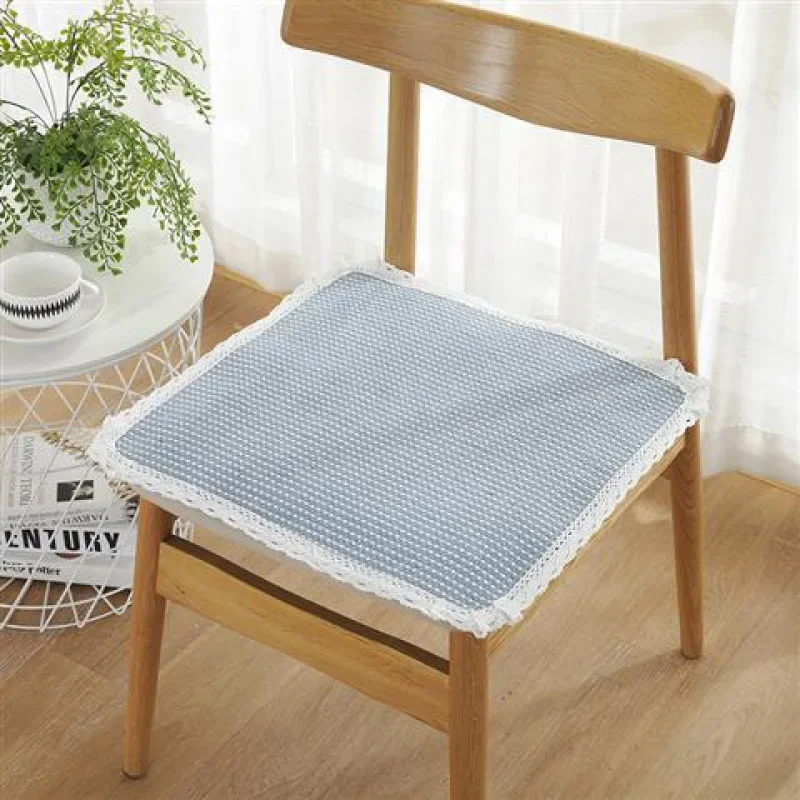 thumbnail image 1 of Cojín de silla de lino y algodón fresco de estilo nórdico para silla de oficina para estudiantes, silla de computadora, comedor, almohadilla suave y cómoda para sentarse, 1 of 5