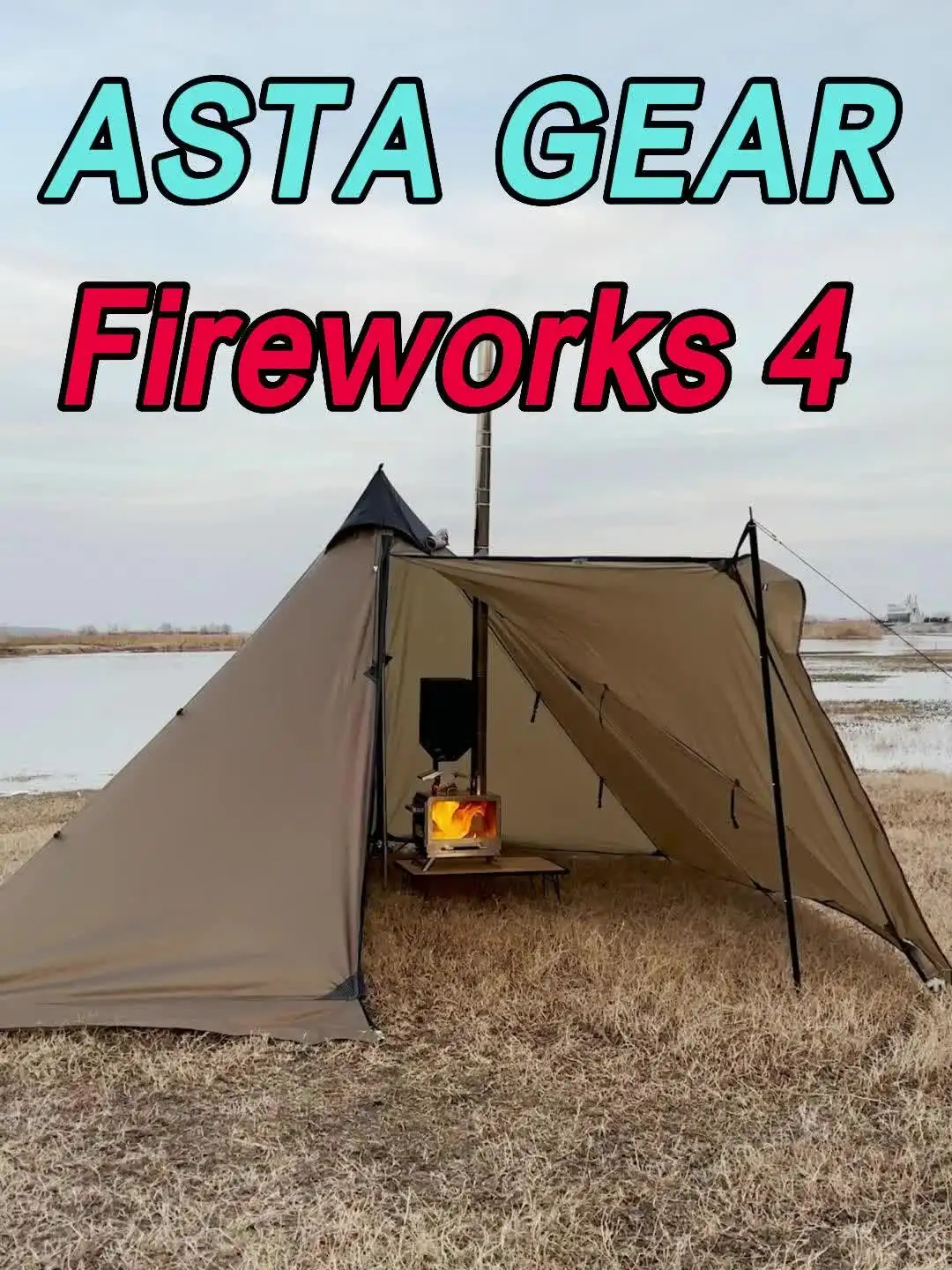 ASTA GEAR Fk 4 キャンプ用ピラミッド型超軽量テントは薪を燃やすこと