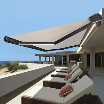Modern outdoor retractable aluminum patio awning, awning can be customized in style,