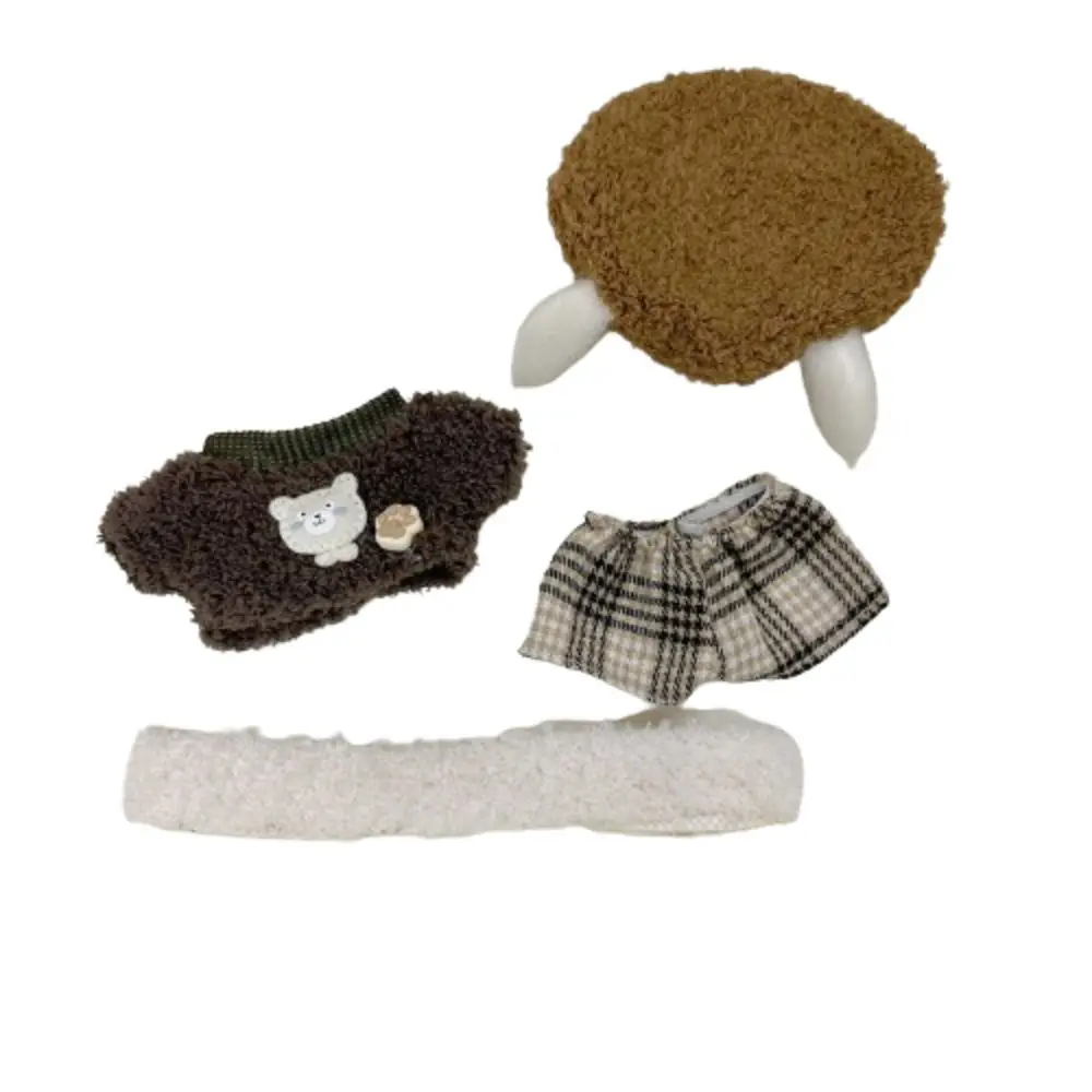 Puppy Bear Hat 10cm Cotton Doll Clothes Stuffed Doll Outfit Clothing Plush Doll Costume Suit Pant T-shirt Suit Wearable