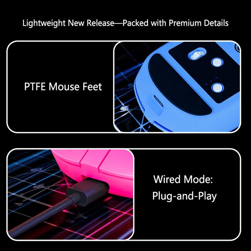 레노버 트라이 모드 무선 게이밍 마우스 6000DPI 인체공학적 RGB 충전식 블루투스 2.4G USB-C 유선 마우스 (PC, 노트북 게이머용)