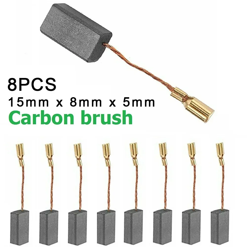 8pcs motor carbon brushes 15 8 5mm for bosch 100 type angle grinder replace carbon brush power tool replacement accessories 8Pcs Power Tool Carbon Brush For Bosch Angle Grinder Electric Hammer Drill Graphite Brushes 15x8x5mm