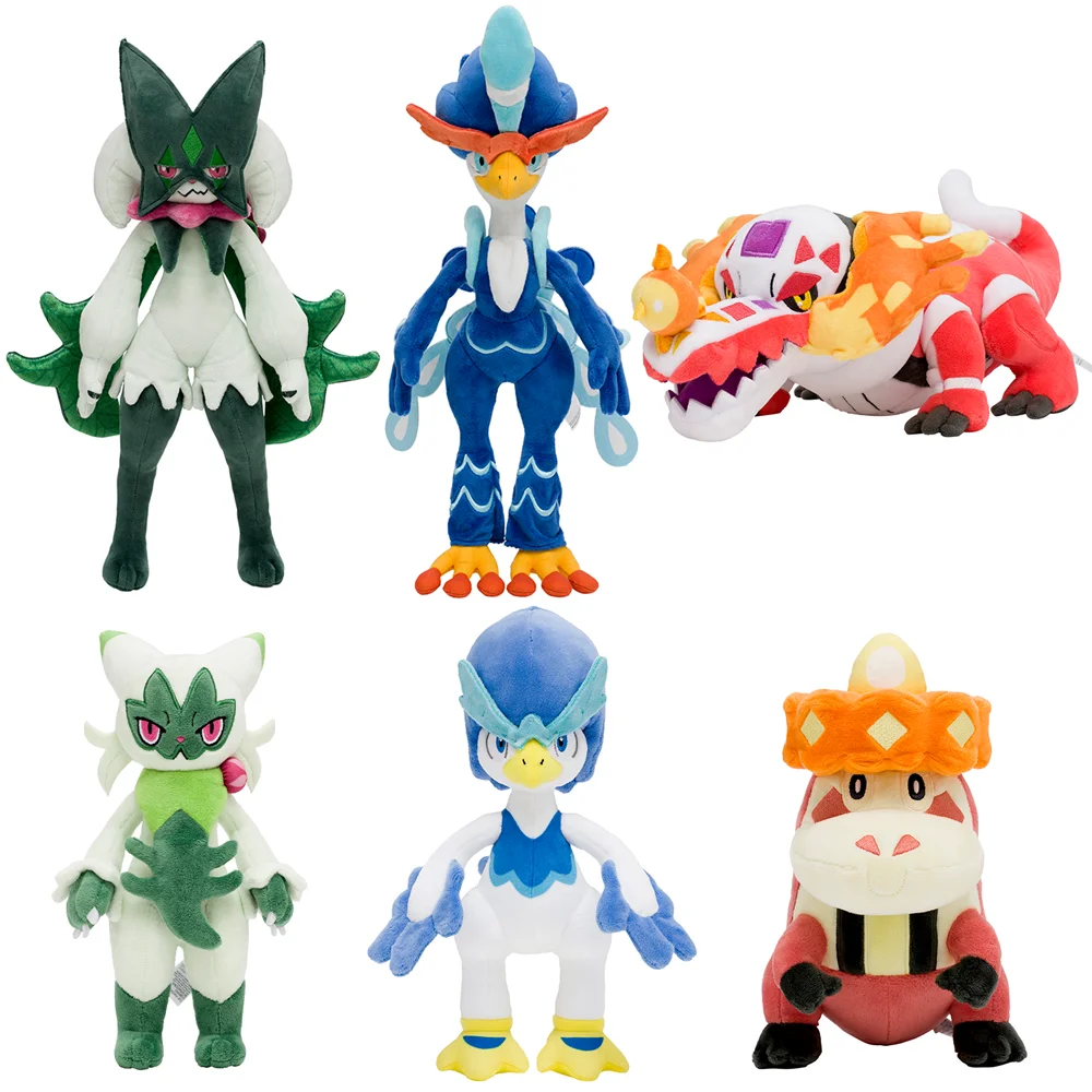 Original Pokemon Sprigatito Meowscarada Fuecoco Skeledirge Quaxly Quaquaval Plush Dolls Pokémon Anime Soft Stuffed Toy Gifts