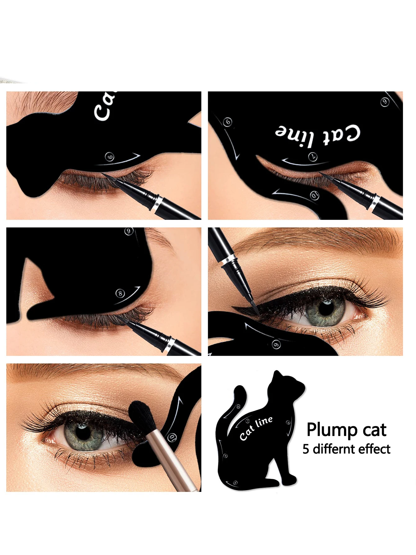 Eyeliner Stencils 5pcs Matte PVC Material for Smoky Eyeshadow eyeliner stencil tool,makeup tools,eye makeup tools
