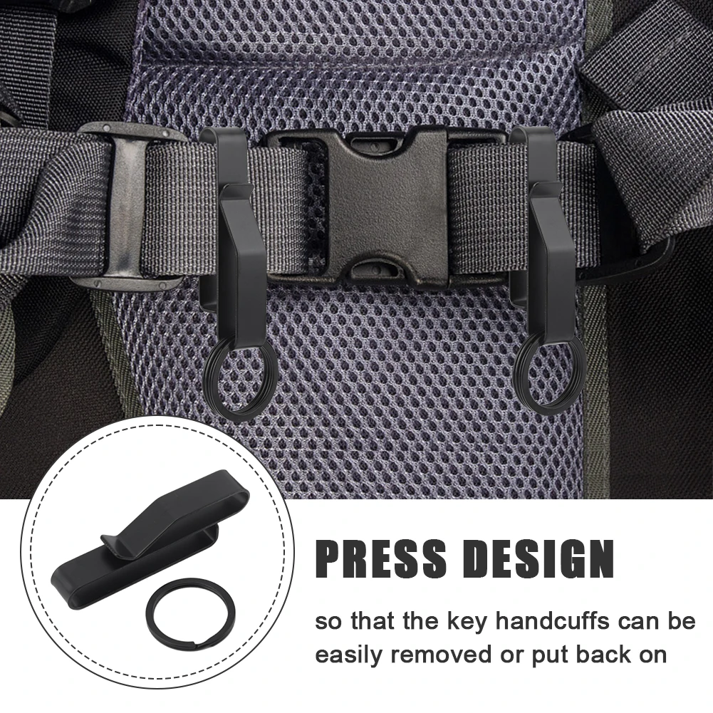 4pcs Stainless Steel Keychain for Duty Belt Police Quick Release Key Holder Ring Hanging Buckle Tactical Belt Key Clip Keyring 3