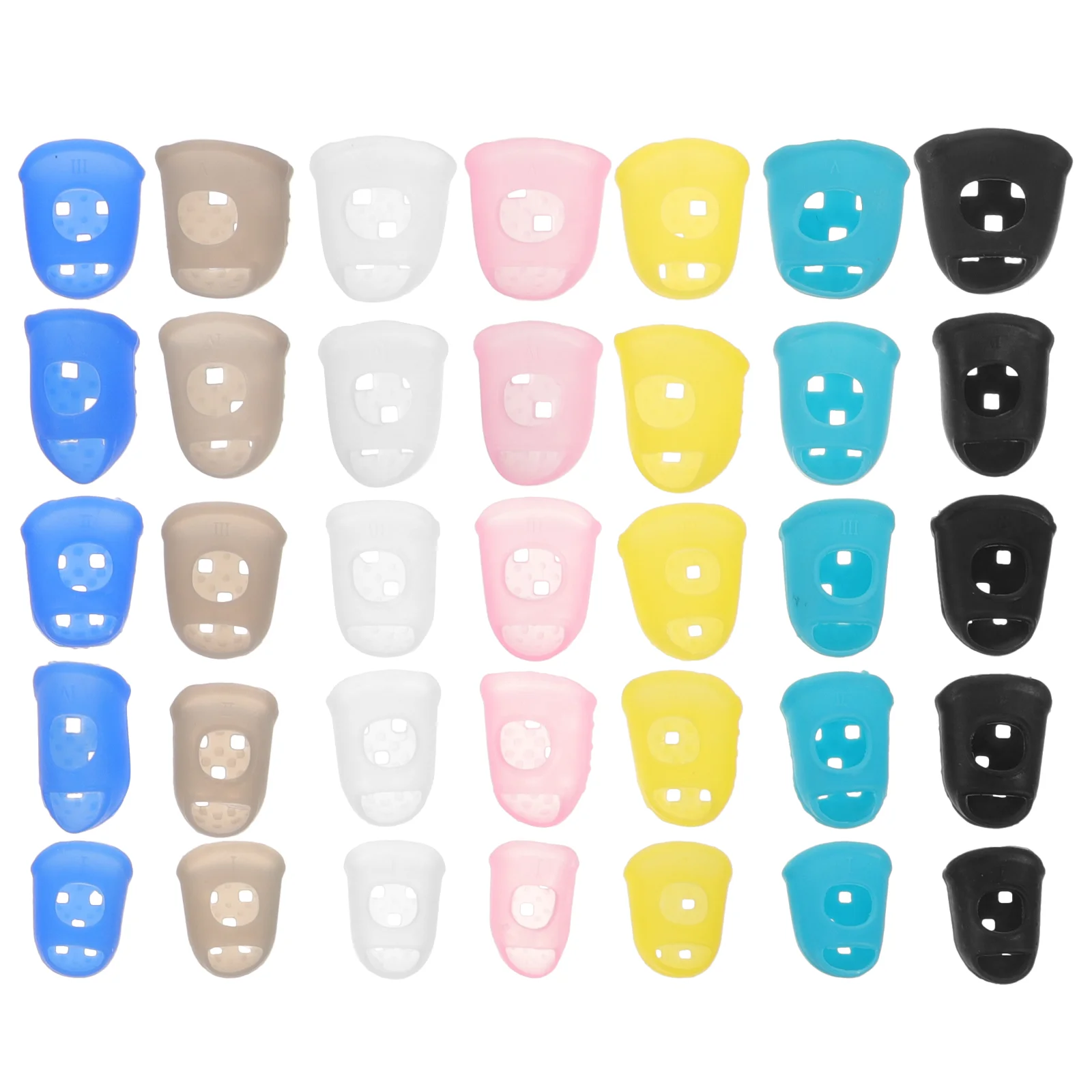 

35 Pcs Guitar Finger Cots Silicone Protectors Cover Sleeve Sleeves for Sports Fingertip Bass