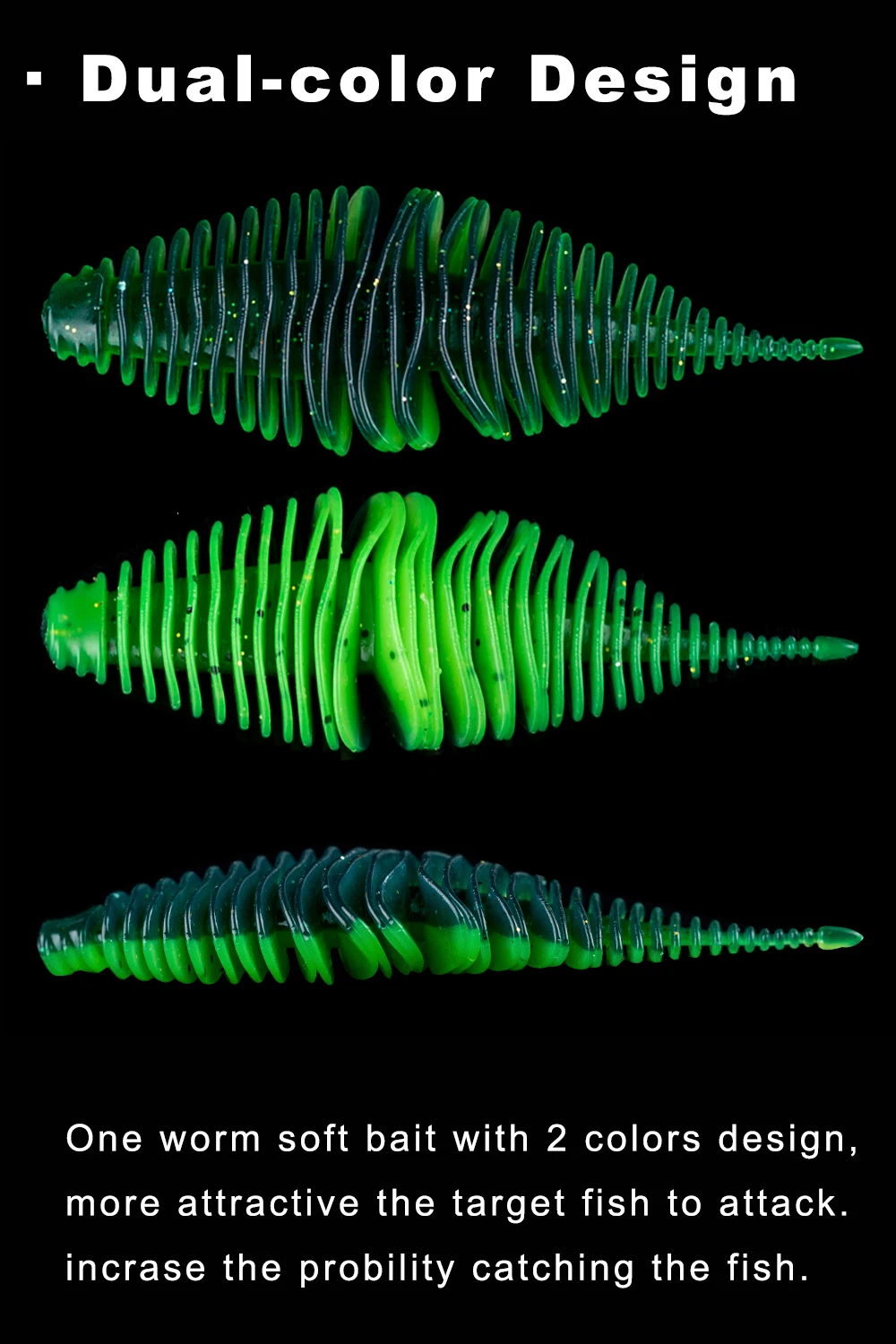 Magnisher Wurm Weiche Köder 7,5 cm/11,5 cm Gerippte Silikon Angeln Lockt Jigging Wobbler Swimbaits Bass Forelle pesca Angelgerät – Detail 5